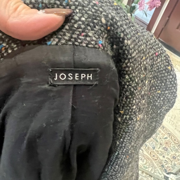 JOSEPH Grey Multi Wool flecked short trench style jacket Size 40 - Picture 3 of 4